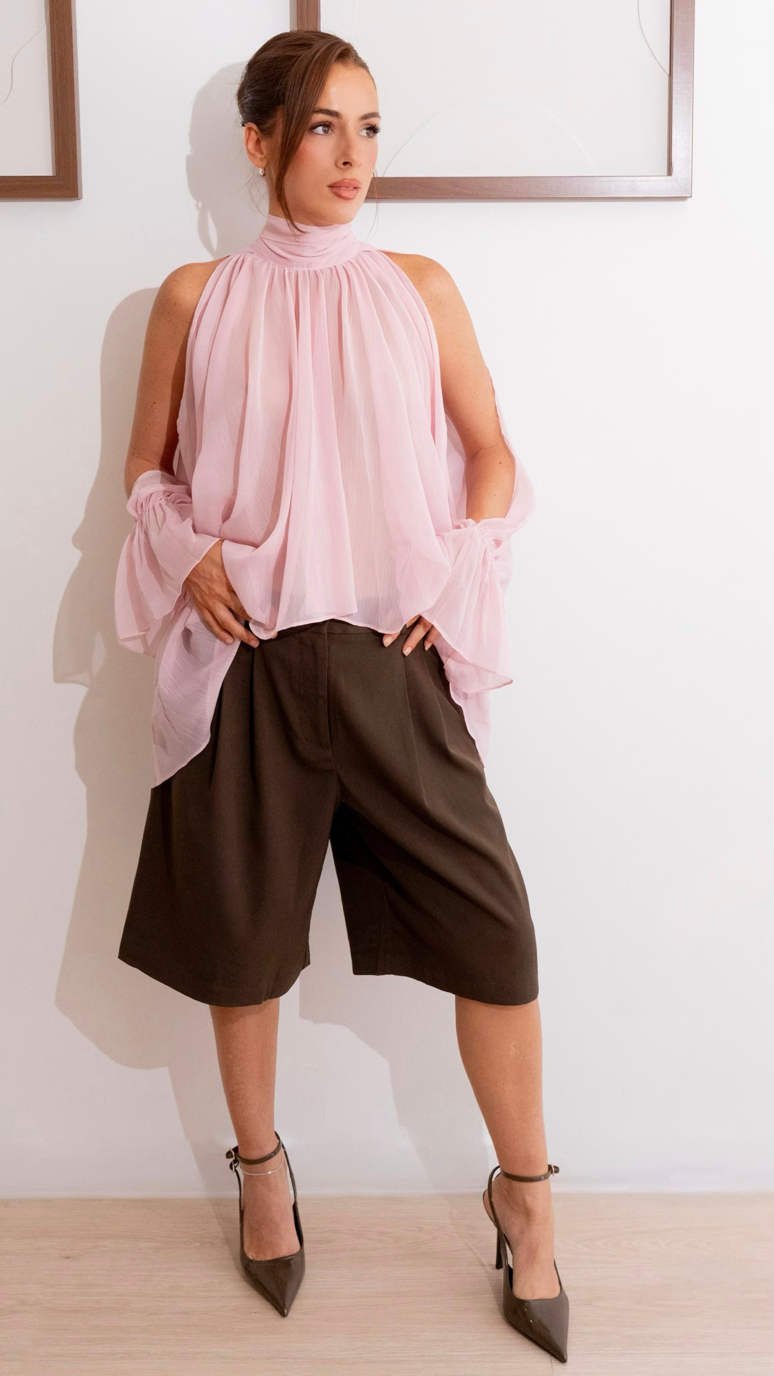 Chemisier en voile rose - Amra