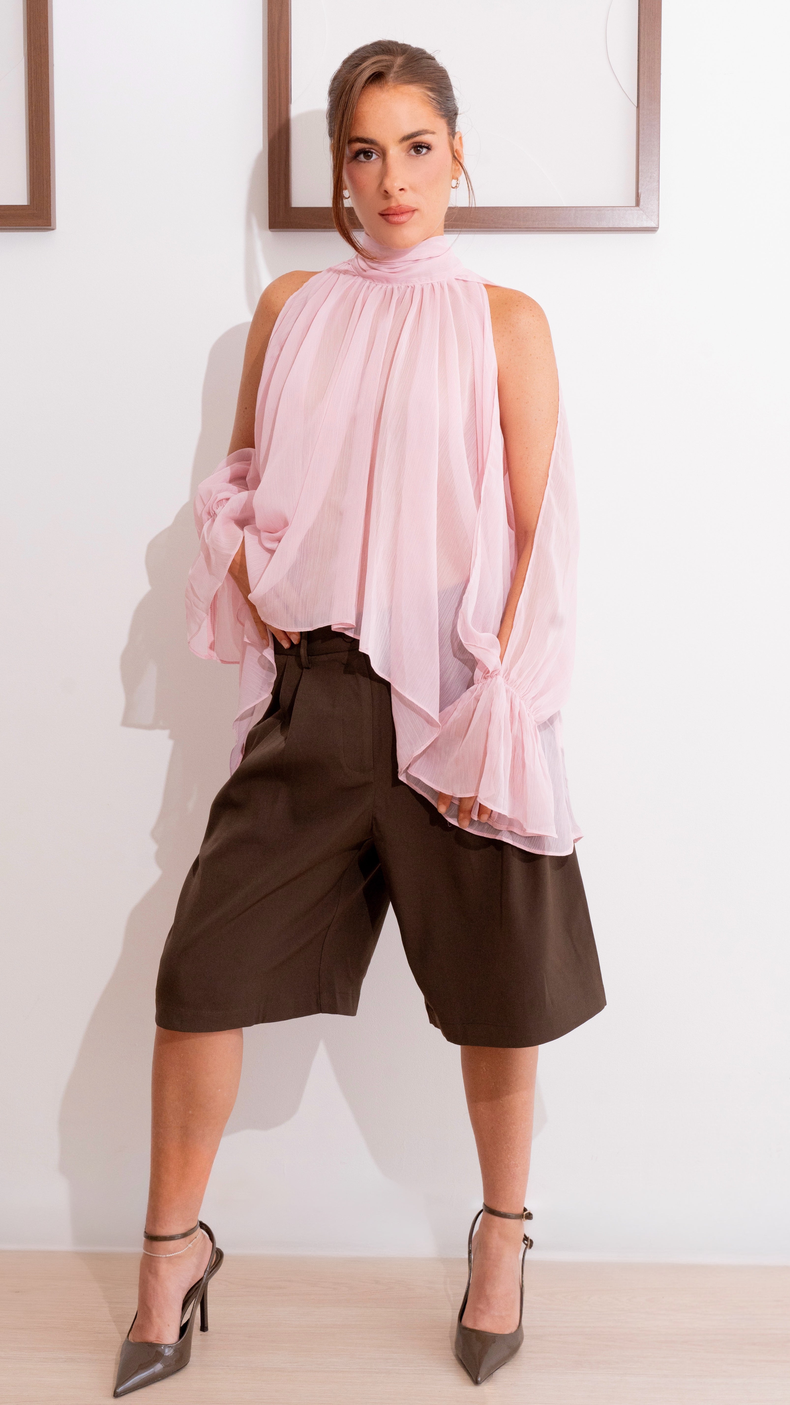 Chemisier en voile rose - Amra