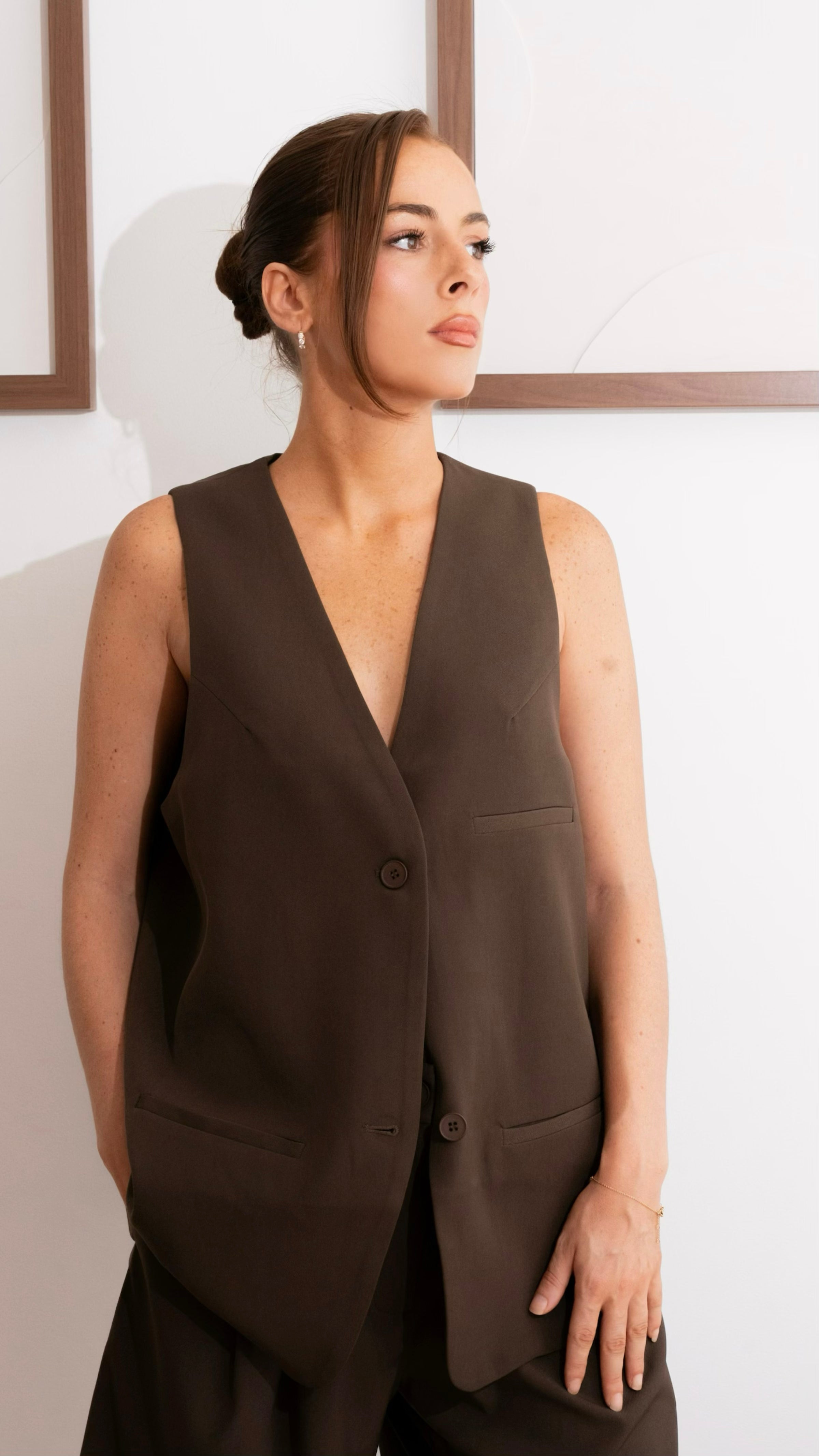 Gilet blazer marron - Amra