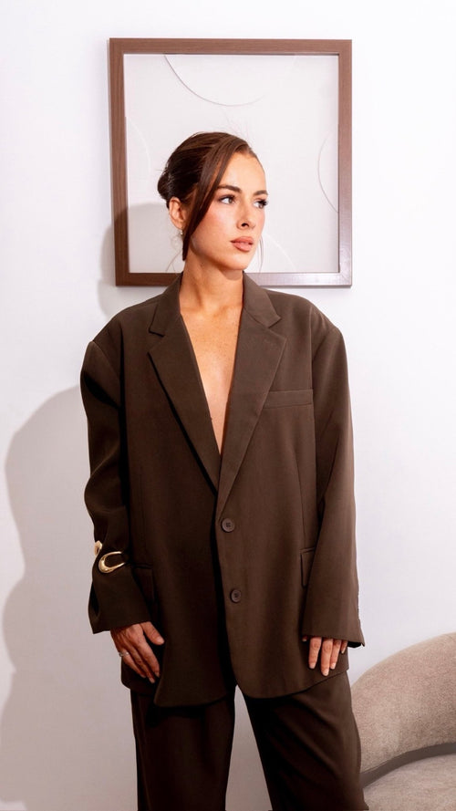 Blazer de costume femme marron - Amra