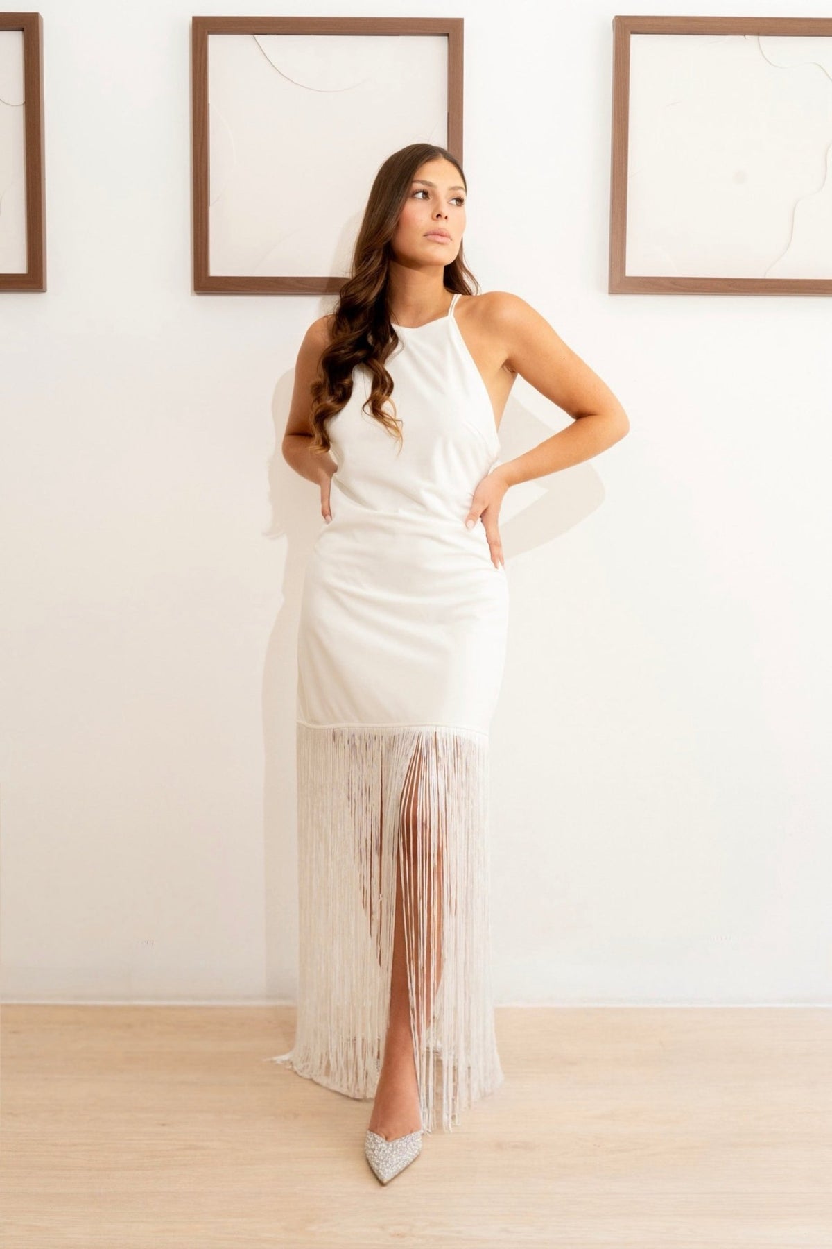Robe dos nu à franges femme - Amra