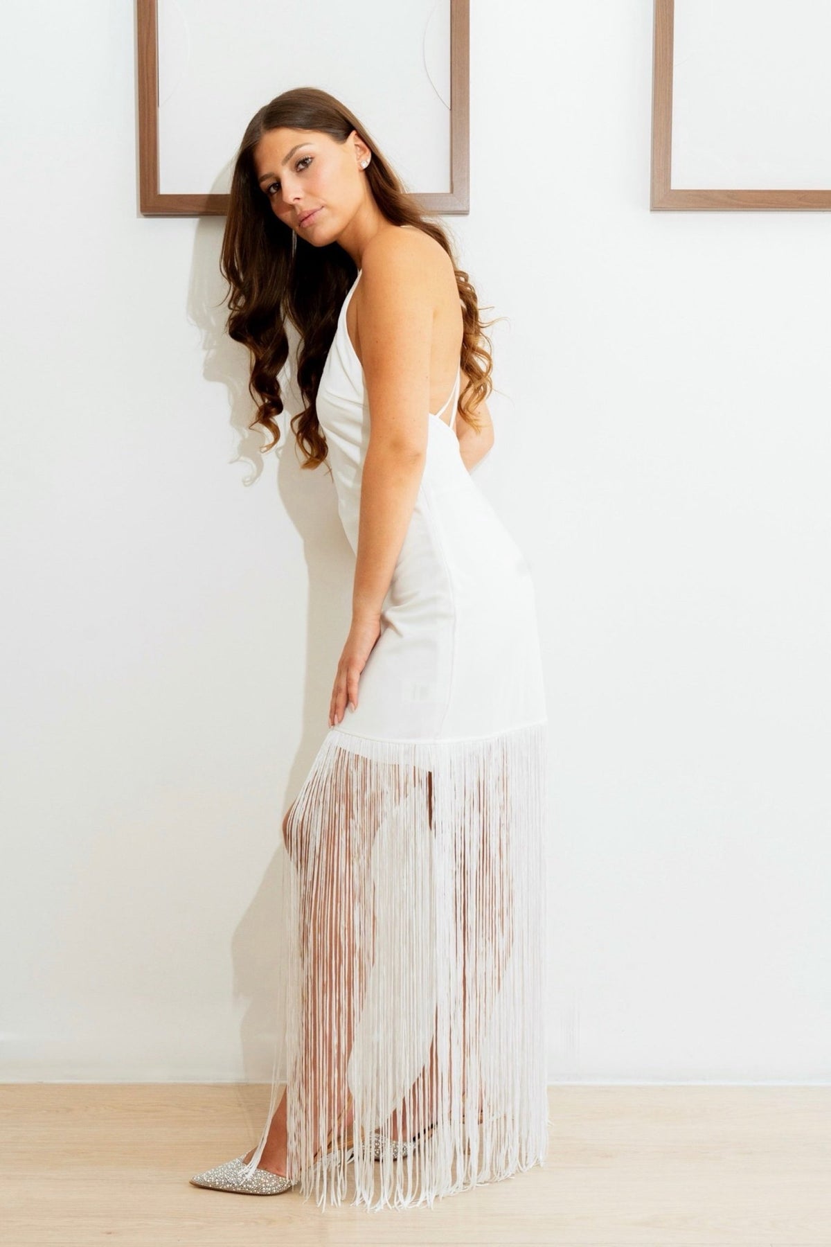 Robe dos nu à franges femme - Amra